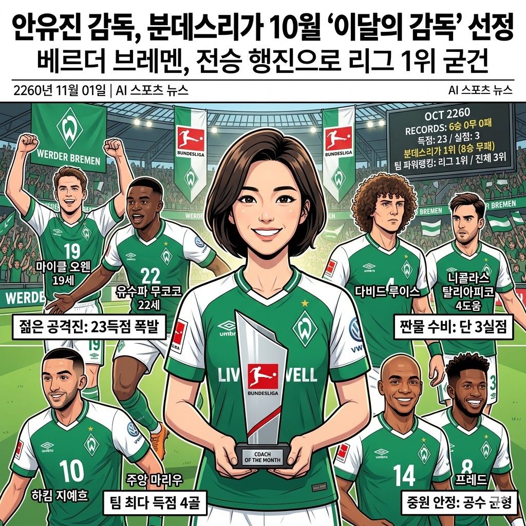 [돌풍] 안유진, 분데스리가 10월의 감독 등극!